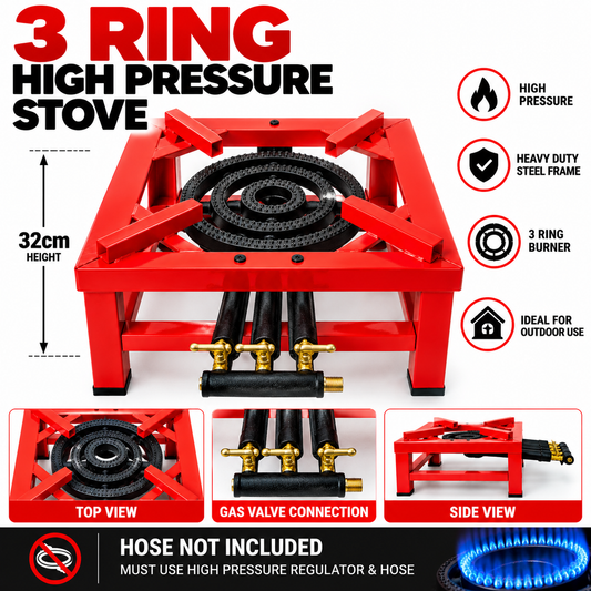 Red 3 ring pressure stove