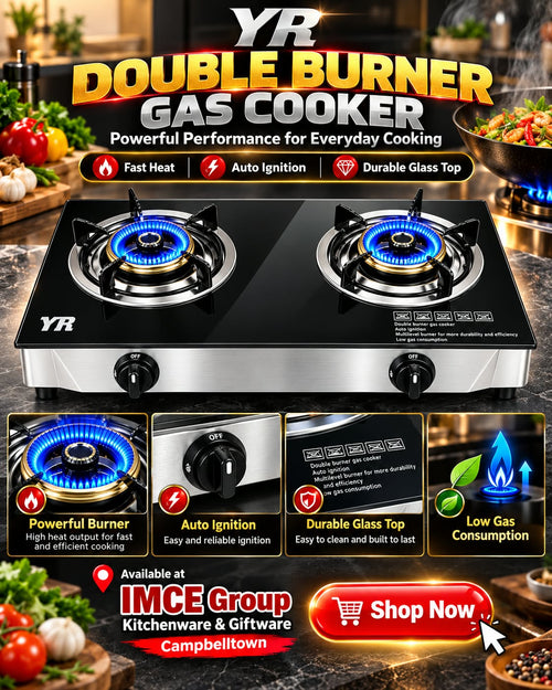 Glass Double burger gas stove