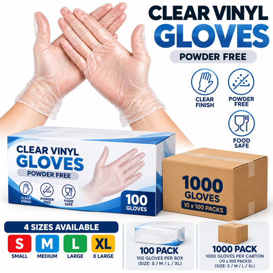 powder free clear vinyl gloves