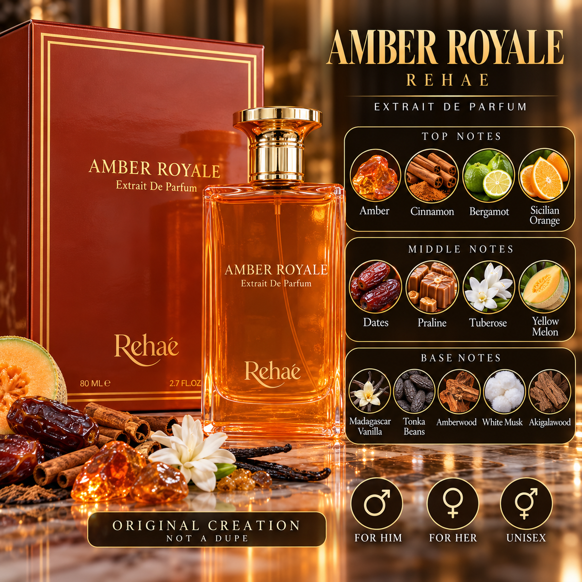 Rehaé Amber Royale Extrait de Parfum 80ml