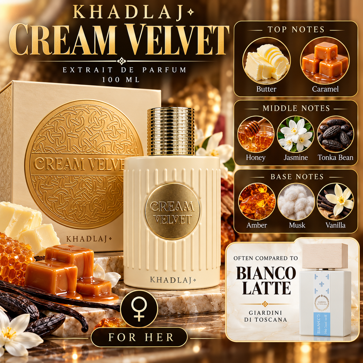 Khadlaj Cream Velvet Extrait de Parfum 100ml