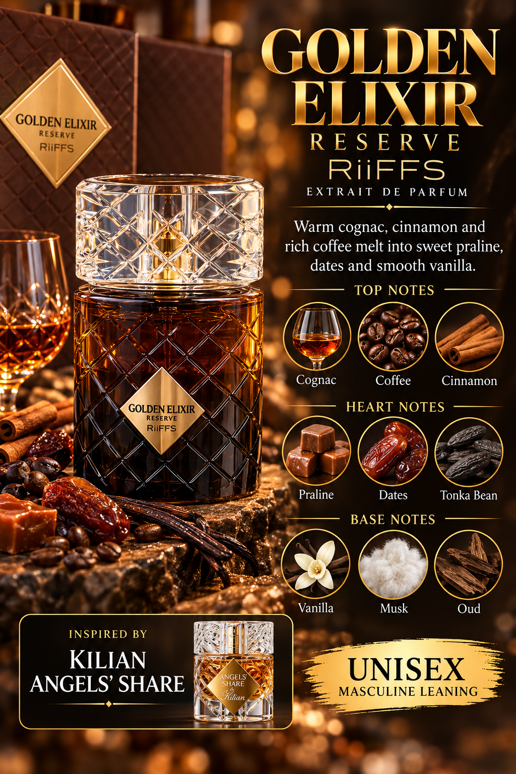 Riiffs Golden Elixir Reserve Extrait de Parfum – 100ml