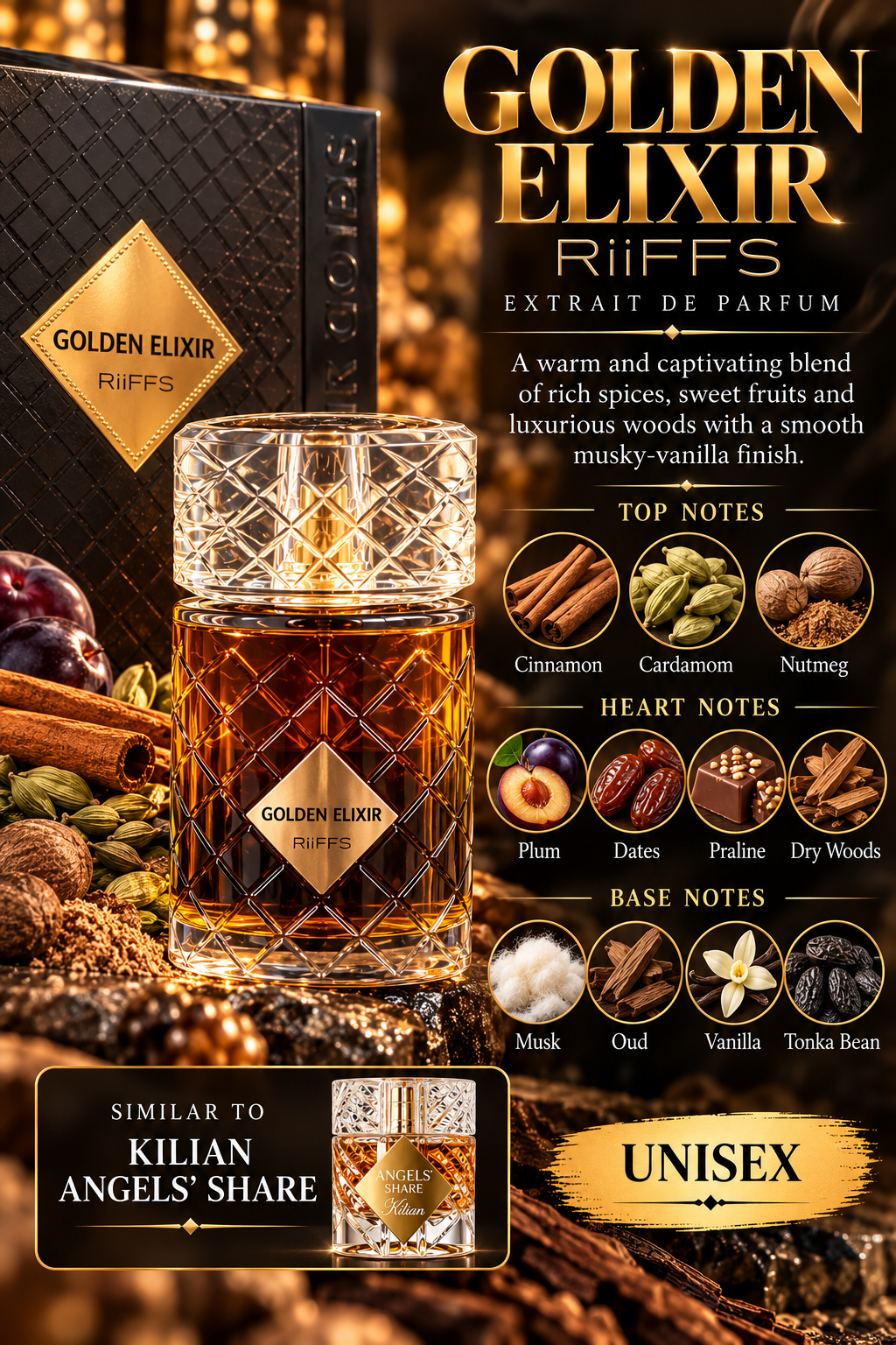 Riiffs Golden Elixir Extrait de Parfum – 100ml