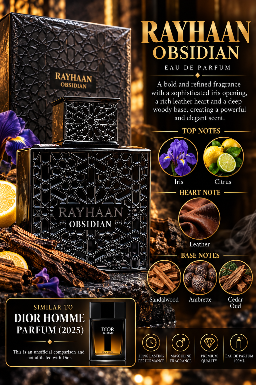 Rayhaan Obsidian Eau de Parfum 100ml
